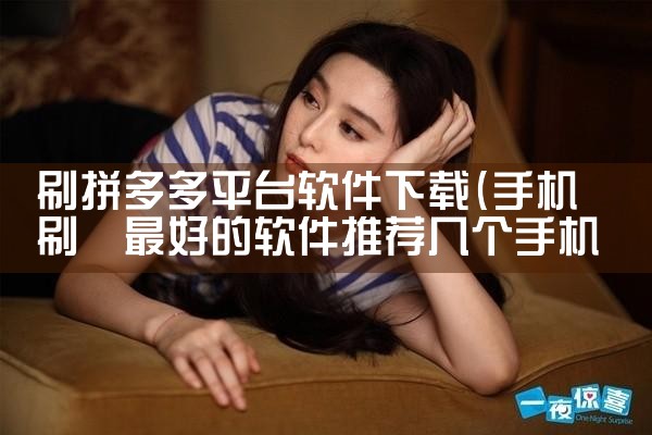 刷拼多多平台软件下载