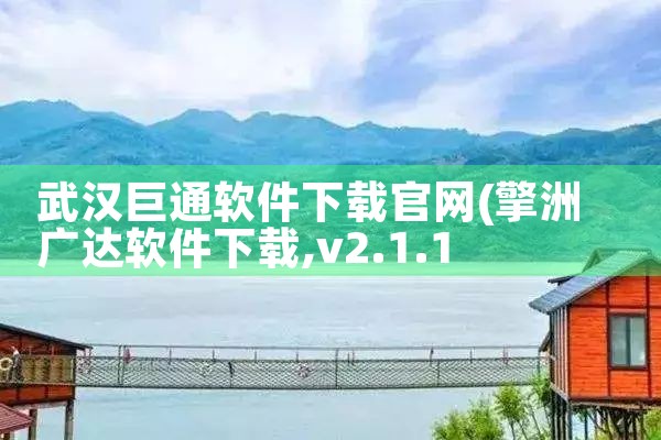 武汉巨通软件下载官网